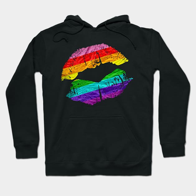 Foil Rainbow Lips - PRIDE Hoodie by westcub86